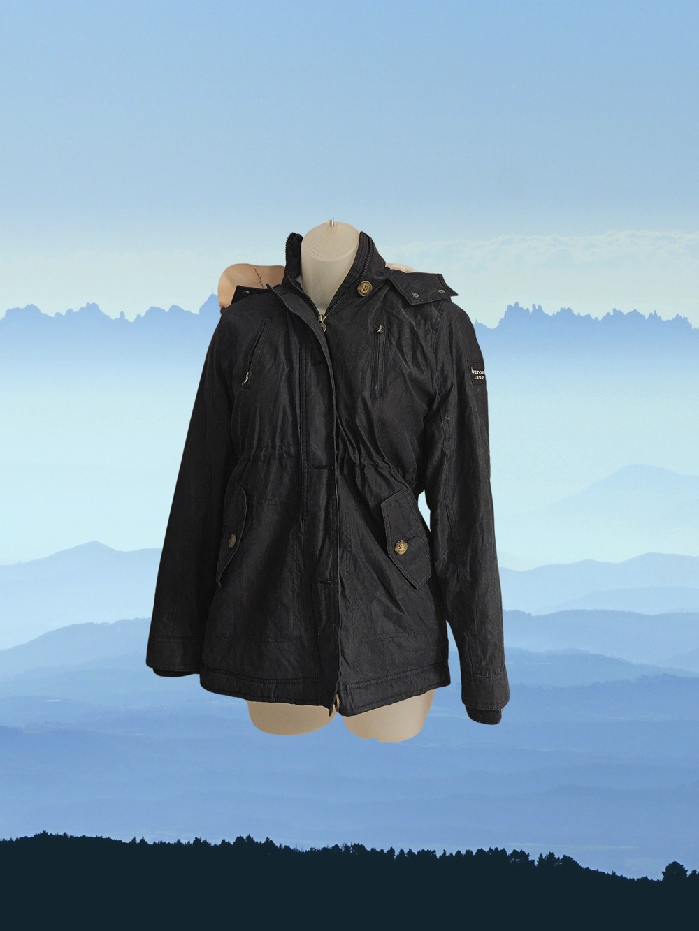 Abercrombie Kids Navy Serpa Lined Hooded Utility Jacket